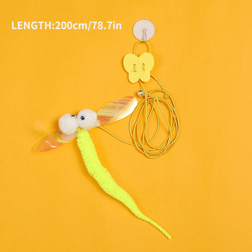 1PC Cat Hanging Cat Toy Hanging Door Elastic Rope Cat Stick Feather Pet Supplies For Cats And Dogs